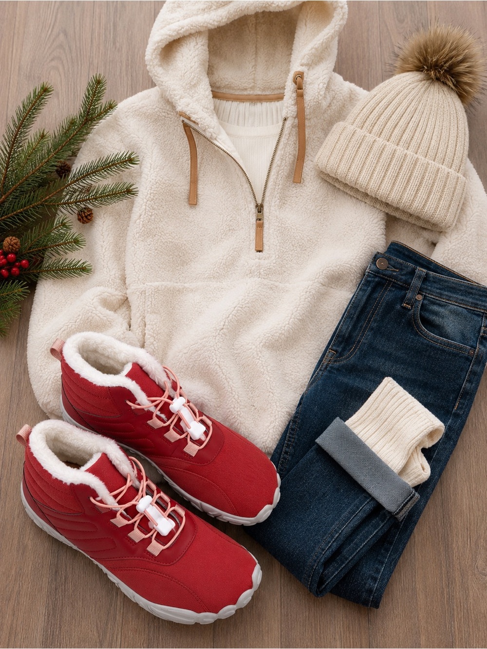 ❤️ HIKE Footwear Caspar Pro Winter Barefoot Shoes Red